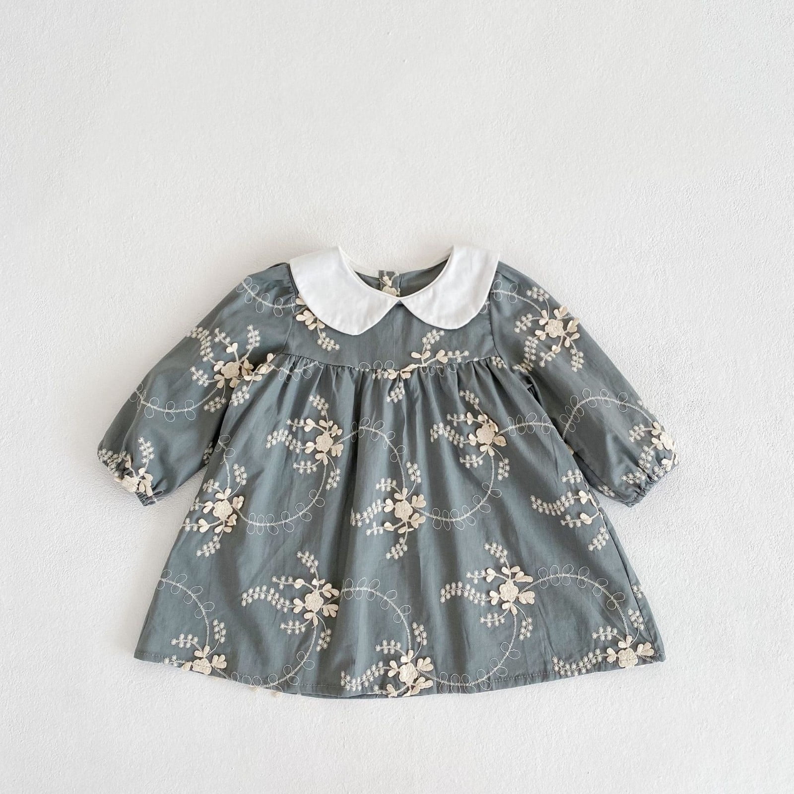 green emerald velvet dress Georgina Girls Dress - Olive Green