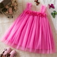 thumbnail image 1 of Spazoro Toddler Girls Dresses, Solid Color New Style Round Neck Short Sleeve Princess Dress for Child Girls Hot Pink Size 2 T, 1 of 4