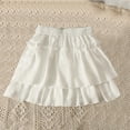 thumbnail image 1 of Spazoro Toddler Girls Elastic Waist Skirts, Solid Breathable Summer Tiered Skirt A-Line Skirts for Child Girls White Size 10 T, 1 of 9