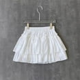 thumbnail image 1 of Spazoro Toddler Girls Elastic Waist Skirts, Solid Summer Breathable Tiered Skirt A-Line Skirts for Child Girls White Size 3 T, 1 of 3