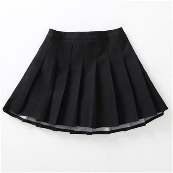 Spazoro Toddler Girls Elastic Waist Skirts, Summer Solid Breathable Leisure A-Line Skirts for Child Girls Black Size 14 T