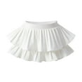 thumbnail image 1 of Spazoro Toddler Girls Elastic Waist Skirts, with Lining Pleated Summer Solid A-Line Skirts for Child Girls White Size 80, 1 of 2