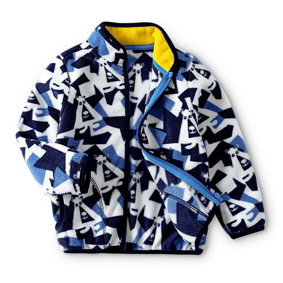 Spazoro Toddler Girls Jackets, Fall Winter Stand Collar Casual Long Sleeves Cardigans for Kids Girls Dark Blue Size 100 2 T