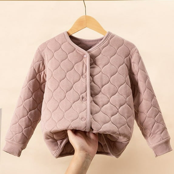 Spazoro Toddler Girls Jackets, Fall Winter Warm Casual Long Sleeves Cardigans for Kids Girls Purple Size 3-4T