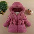 thumbnail image 1 of Spazoro Toddler Girls Jackets, Hooded Fall Winter Long Sleeve Zipper Warm Coats for Child Girls Boys Watermelon Red Size 12 Months, 1 of 4