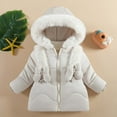 thumbnail image 1 of Spazoro Toddler Girls Jackets, Long Sleeve Hooded Fall Winter Zipper Warm Coats for Child Girls Boys White Size 2 T, 1 of 4