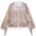 thumbnail image 1 of Spazoro Toddler Girls Jackets, Long Sleeves Casual Fall Winter Sequin Cardigans for Kids Girls Rose Gold Size 4-5T, 1 of 3