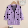 thumbnail image 1 of Spazoro Toddler Girls Jackets, Long Sleeves Casual Warm Fall Winter Cardigans for Kids Girls Purple Size 4 T, 1 of 4