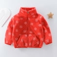 thumbnail image 1 of Spazoro Toddler Girls Jackets, Zipper Long Sleeve Fall Winter Crew Neck Cardigans for Child Girls Boys Red Size 8 T, 1 of 3