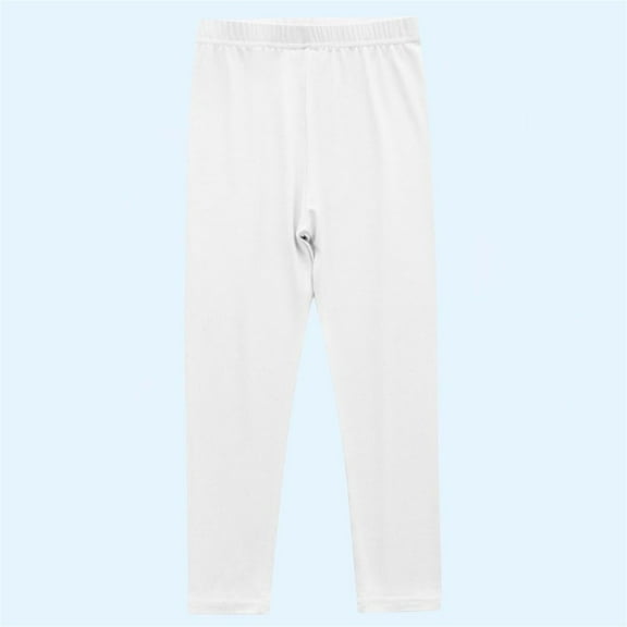 Spazoro Toddler Girls Leggings, Fall and Winter Casual Stretchy Soft & Comfy Elastic Waist Outwear Tights Capri Pants White Size 5 T
