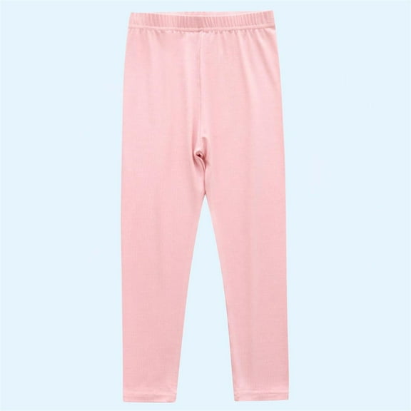 Spazoro Toddler Girls Leggings, Fall and Winter Soft & Comfy Casual Stretchy Elastic Waist Outwear Tights Capri Pants Pink Size 5 T
