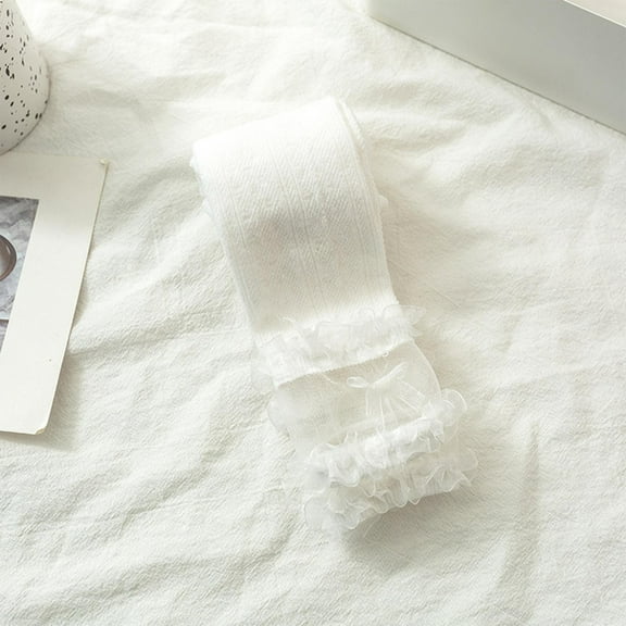 Spazoro Toddler Girls Leggings Pantyhose, Breathable Elastic Waist Soft & Comfy Summer Casual Outwear Tights Pants White Size 2 T