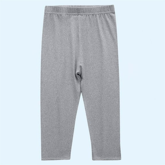 Spazoro Toddler Girls Leggings, Stretchy Fall and Winter Elastic Waist Casual Soft & Comfy Outwear Tights Capri Pants Gray Size 5 T