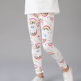 thumbnail image 1 of Spazoro Toddler Girls Leggings, Stretchy Printed Yoga Sports Elastic Waist Soft & Comfy Outwear Tights Pants White Size 11 T, 1 of 4