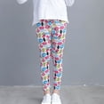 thumbnail image 1 of Spazoro Toddler Girls Leggings, Stretchy Soft & Comfy Elastic Waist Printed Yoga Sports Outwear Tights Pants Pink Size 4 T, 1 of 4