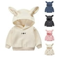 thumbnail image 1 of Spazoro Toddler Girls Loose Sweatshirts Hoodie, Comfy Rabbit Ear Casual Long Sleeve Warm Soft Pullover for Kids Girls Beige Size 18 Months, 1 of 4