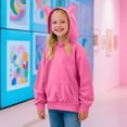 thumbnail image 1 of Spazoro Toddler Girls Loose Sweatshirts Hoodie, Long Sleeve Lightweight with Pocket Solid Casual Soft Pullover for Kids Girls Boys Hot Pink Size 5 T, 1 of 8