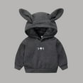thumbnail image 1 of Spazoro Toddler Girls Loose Sweatshirts Hoodie, Rabbit Ear Casual Warm Long Sleeve Comfy Soft Pullover for Kids Girls Gray Size 12 Months, 1 of 4