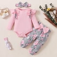 thumbnail image 1 of Spazoro Toddler Girls Outfits Sets, Shirts and Pants Fall and Winter 3PC Cute Print Pajamas Clothes Sets for Baby Kids Girls Pink Size 18 Months, 1 of 9