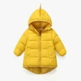 thumbnail image 1 of Spazoro Toddler Girls Parka Jackets, Windproof Dinosaur Hood Fleece Padded Full-Zip Winter Coat for Kids Yellow Size 7 T, 1 of 8