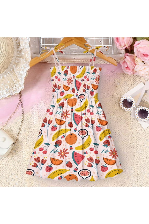 Toddler Girls Princess Dress, Crew Neck 2025 New Style Sleeveless Floral Print Summer Dresses for Child Girls Multicolor Size 3 T