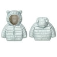 thumbnail image 1 of Spazoro Toddler Girls Puffer Jackets, Bear Ear Hood Full-Zip Fleece Padded Windproof Winter Coat for Kids Green Size 2 T, 1 of 5