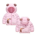 thumbnail image 1 of Spazoro Toddler Girls Puffer Jackets, Windproof Full-Zip Fleece Padded Bear Ear Hood Winter Coat for Kids Pink Size 6 T, 1 of 4