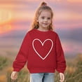 thumbnail image 1 of Spazoro Toddler Girls Pullover Sweatshirts, Love Cute Print Crew Neck Fall and Winter Tops For Kids Girls Boys Red Size 5 T, 1 of 4