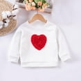 thumbnail image 1 of Spazoro Toddler Girls Swearshirts, 100%Cotton Winter Crew Neck Love Print Long Sleeve Casual Pullover Tops for Girls White Size 1 T, 1 of 9
