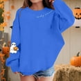 thumbnail image 1 of Spazoro Toddler Girls Swearshirts, Long Sleeve Fall Winter Halloween Print Crew Neck Casual Pullover Tops for Girls Blue Size 12 Months, 1 of 5