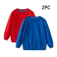 thumbnail image 1 of Spazoro Toddler Girls Swearshirts, Long Sleeve Solid Color 2PC Crew Neck 100%Cotton Winter Casual Pullover Tops for Girls Red Size 1 Year, 1 of 9
