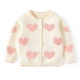 thumbnail image 1 of Spazoro Toddler Girls Sweaters, Fall Winter Cotton Cute Print Button Down Long Sleeve Cardigan for Child Girls Beige Size 3 Months, 1 of 7