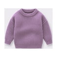 thumbnail image 1 of Spazoro Toddler Girls Sweaters, Long Sleeve Crew Neck Fall Winter Knitted Cotton Pullover Tops for Kids Girls Boys Purple Size 2-3 T, 1 of 9