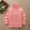 thumbnail image 1 of Spazoro Toddler Girls Sweaters, Long Sleeve Turtleneck Fall Winter Knitted Cotton Pullover Tops for Kids Girls Boys Pink Size 3 T, 1 of 7