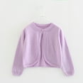 thumbnail image 1 of Spazoro Toddler Girls Sweaters, Solid Color Button Down Cotton Fall Winter Long Sleeve Cardigan for Child Girls Purple Size 3 T, 1 of 9
