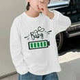 thumbnail image 1 of Spazoro Toddler Girls Sweatshirts, Casual Long Sleeve Graphic Crew Neck Pullover Tops for Kids Girls Boys White Size 3 T, 1 of 4