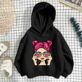 thumbnail image 1 of Spazoro Toddler Girls Sweatshirts, Casual Long Sleeve Hooded Printed Tops For Girls Black Size 6 T, 1 of 6