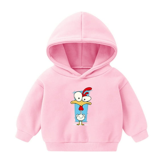 Spazoro Toddler Girls Sweatshirts, Long Sleeve Printed Hooded Casual Tops For Girls Pink Size 5 T