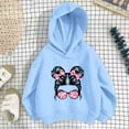 thumbnail image 1 of Spazoro Toddler Girls Sweatshirts, Printed Long Sleeve Casual Hooded Tops For Girls Blue Size 6 T, 1 of 6