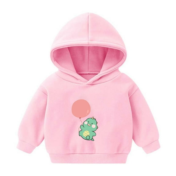 Spazoro Toddler Girls Sweatshirts, Printed Long Sleeve Hooded Casual Tops For Girls Pink Size 4-5T