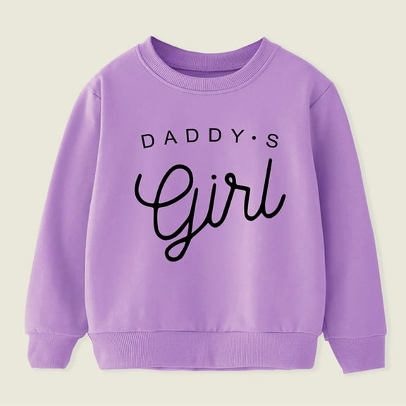 Spazoro Toddler Girls Sweatshirts, Printed Round Neck Casual Long Sleeve Tops For Girls Purple Size 5 T