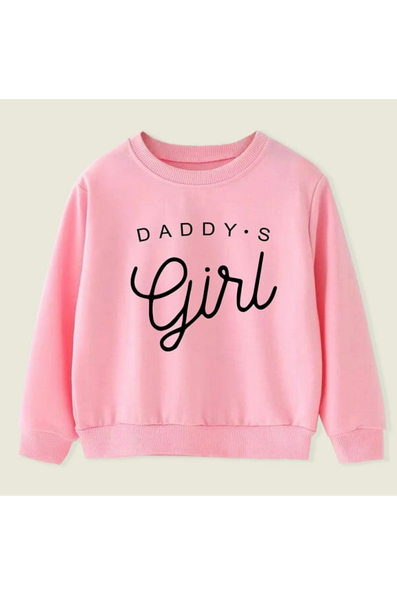 Toddler Girls Sweatshirts, Round Neck Casual Long Sleeve Printed Tops For Girls Pink Size 6 T