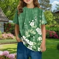 thumbnail image 1 of Spazoro Toddler Girls T-shirts, Casual Crewneck Printed Summer Short Sleeve Tops Tee Green Size 3 T, 1 of 6
