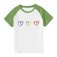 thumbnail image 1 of Spazoro Toddler Girls T-shirts, Casual Graphic Summer Crewneck Short Sleeve Tops Tee Green Size 9 T, 1 of 8