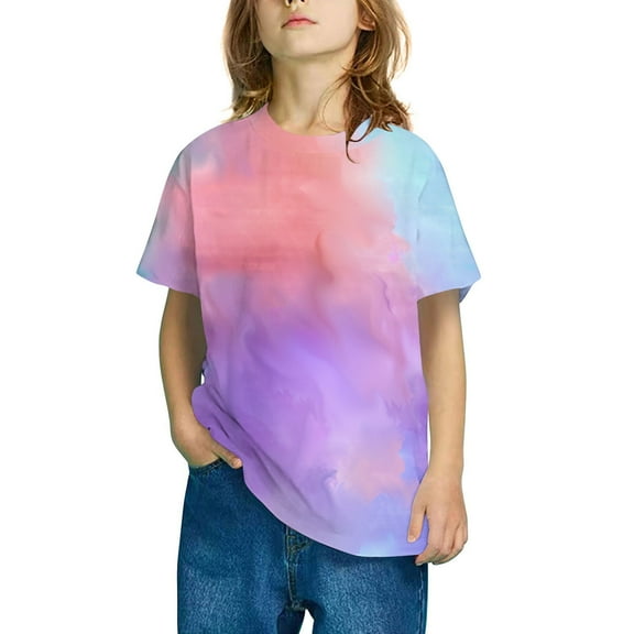 Spazoro Toddler Girls T-shirts, Casual Printed Crewneck Summer Short Sleeve Tops Tee Multicolor Size 3-4T