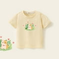 thumbnail image 1 of Spazoro Toddler Girls T-shirts, Casual Summer Graphic Tee Crewneck Short Sleeve Tops Beige Size 2-10T, 1 of 9