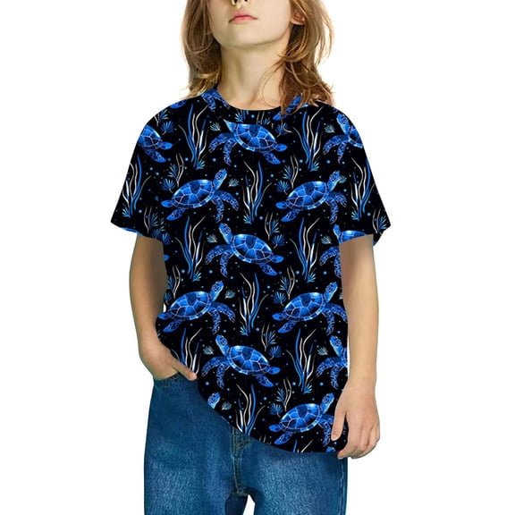 Spazoro Toddler Girls T-shirts, Crewneck Casual Printed Summer Short Sleeve Tops Tee Multicolor Size 3-4T