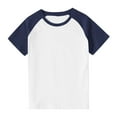 thumbnail image 1 of Spazoro Toddler Girls T-shirts, Crewneck Casual Summer Solid Color Short Sleeve Tops Navy Size 3-14 T, 1 of 9