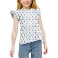 thumbnail image 1 of Spazoro Toddler Girls T-shirts, Crewneck Summer Casual Dot Print Short Sleeve Tops Tee Blue Size 6 T, 1 of 9