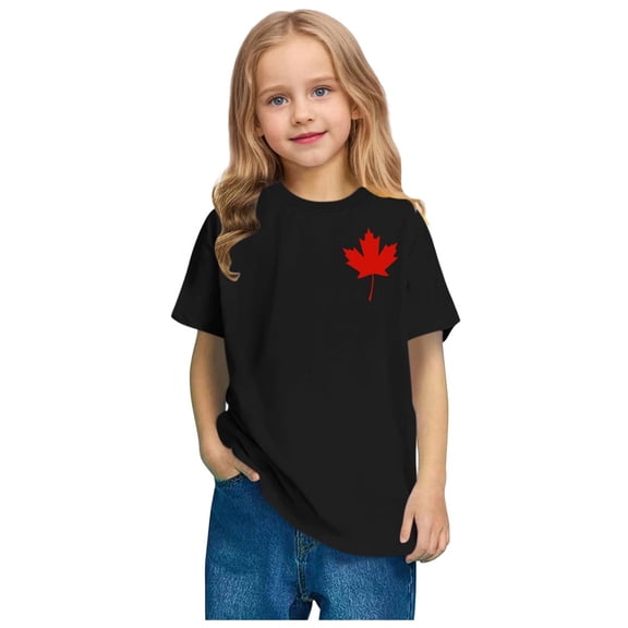 Spazoro Toddler Girls T-shirts, Crewneck Summer Graphic Casual Short Sleeve Tops Tee Black Size 7 T